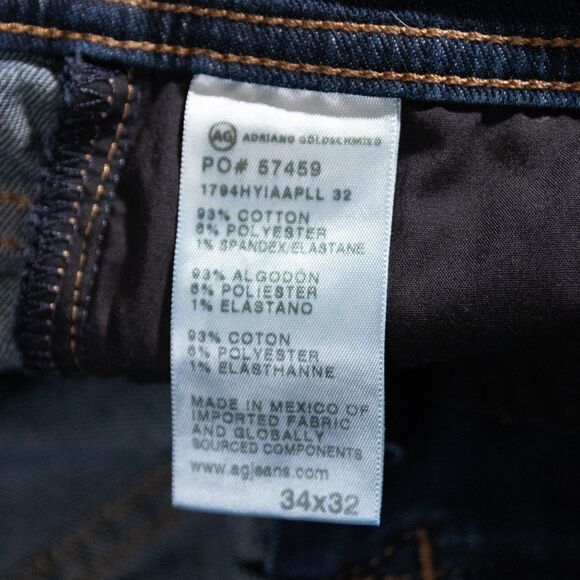 AG Adriano Goldschmeid Everett Slim Straight Stretch Blue Denim Jeans Mens 35x32 - Picture 4 of 7